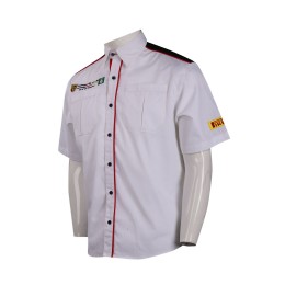 R268 Custom embroidery logo shirt  Double breast pocket  Contrast color Shirt supplier R268 Custom embroidery logo shirt  Double breast pocket  Contrast color Shirt supplier